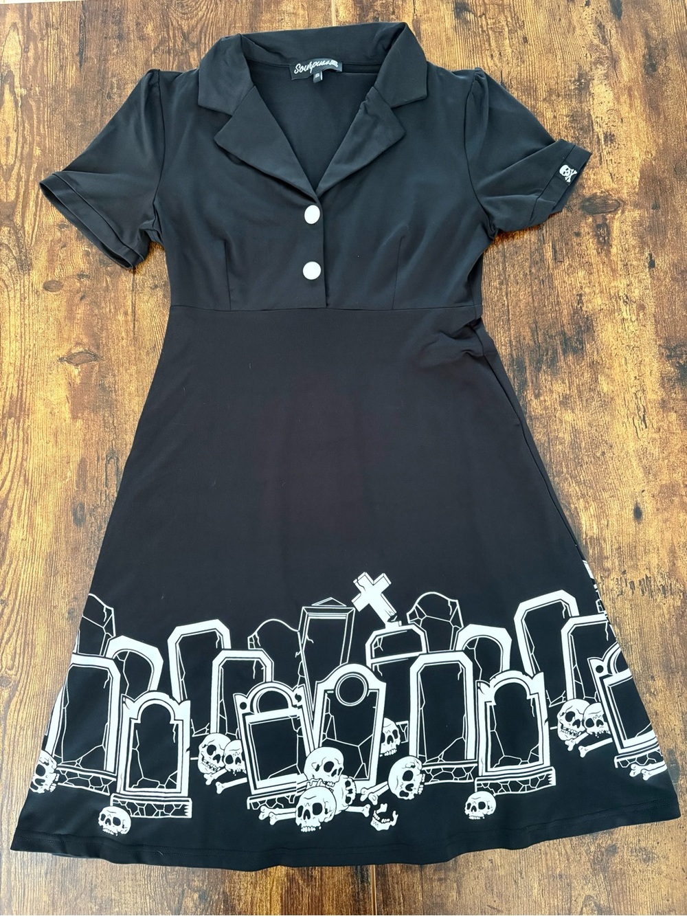 Sourpuss Gravedigger Rosie Dress Retro Halloween Horror Rockabilly Spooky Goth S